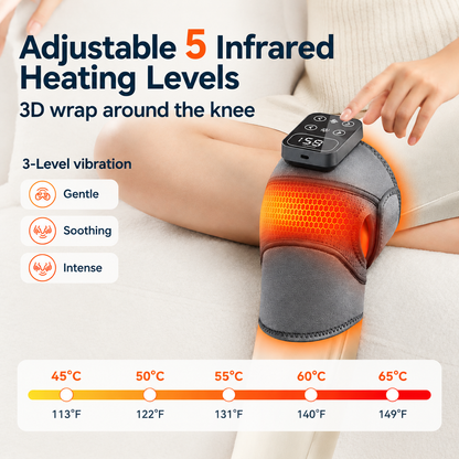 Cordless Knee Massager with Heat Vibration